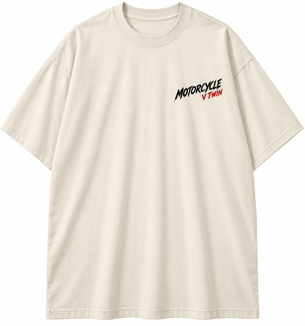 T-SHIRT OVERSIZE MOTORCYCLE BLANC