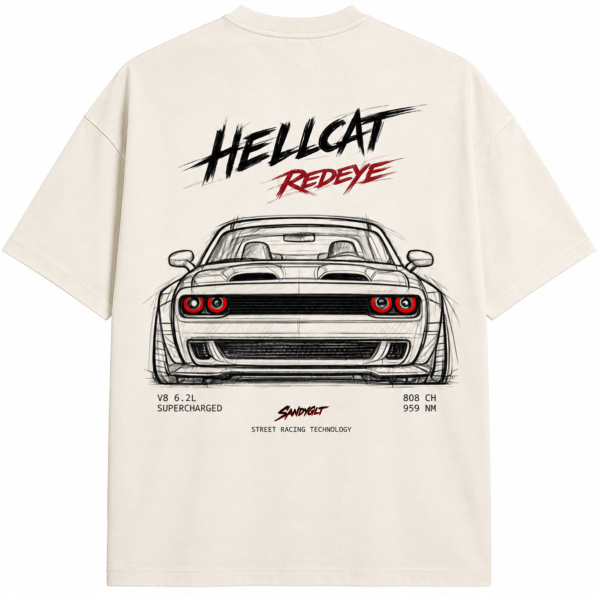 T-SHIRT OVERSIZE HELLCAT BLANC