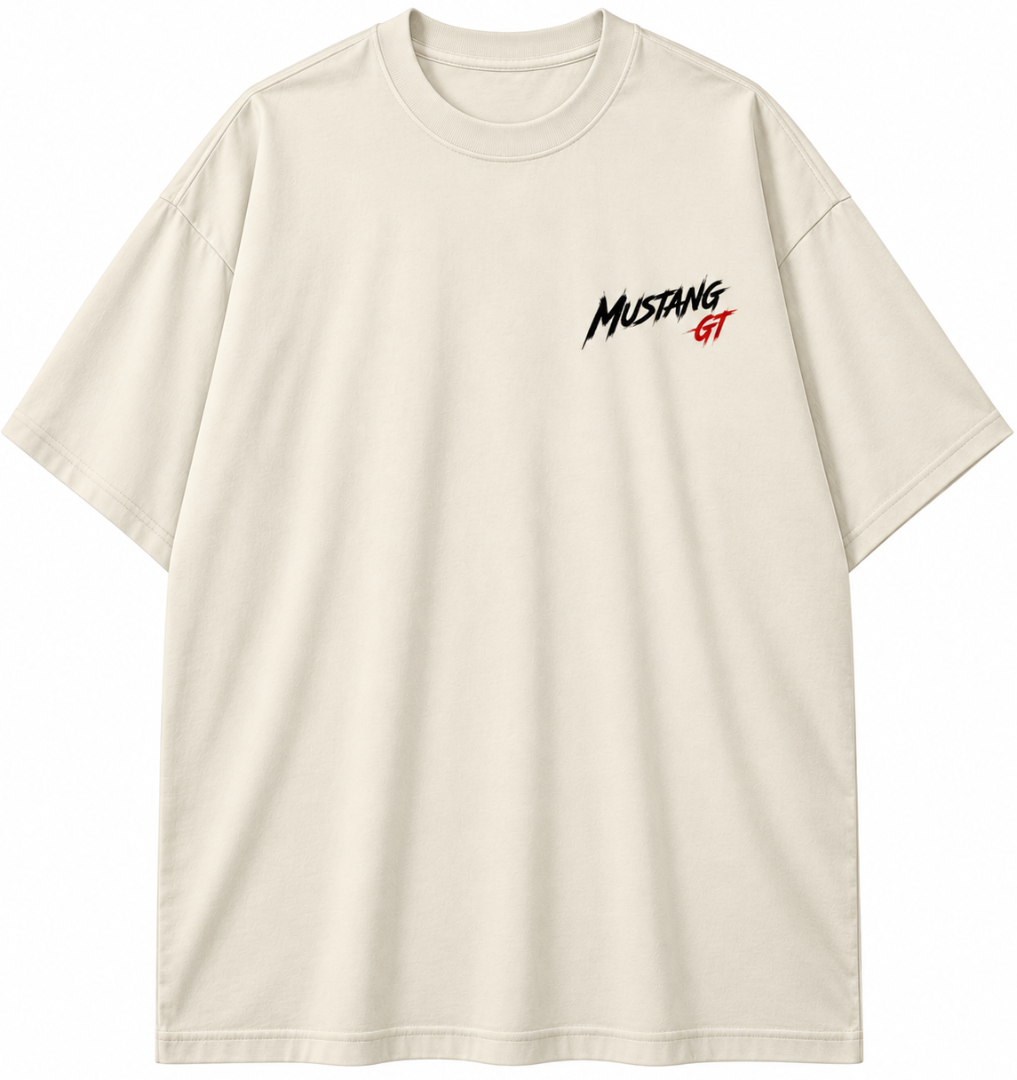 T-SHIRT OVERSIZE MUSTANG BLANC