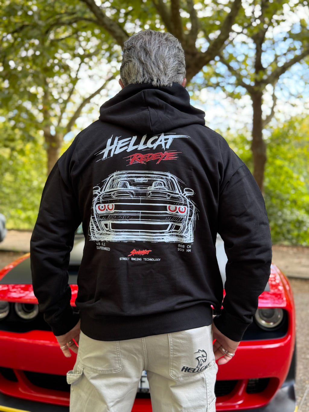 SWEAT A CAPUCHE HELLCAT NOIR