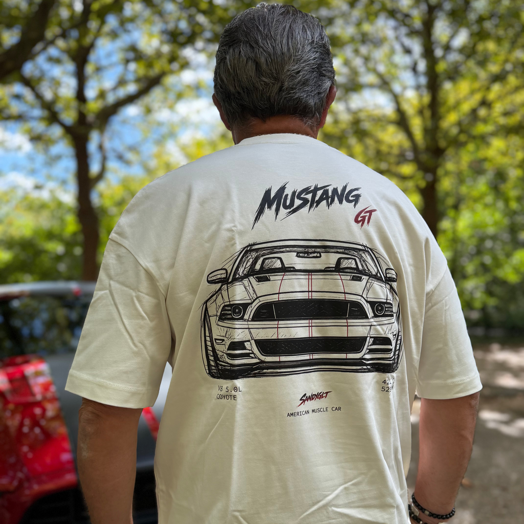 T-SHIRT OVERSIZE MUSTANG BLANC