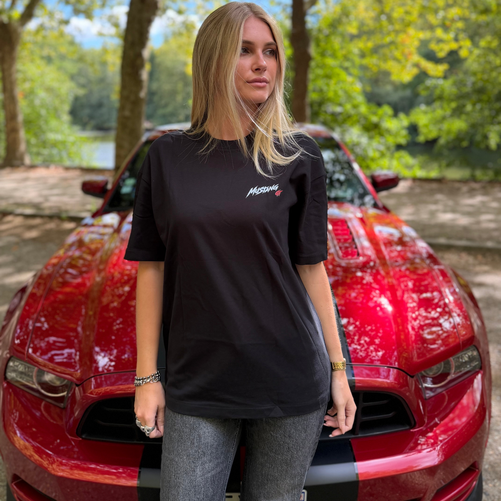 T-SHIRT OVERSIZE MUSTANG NOIR