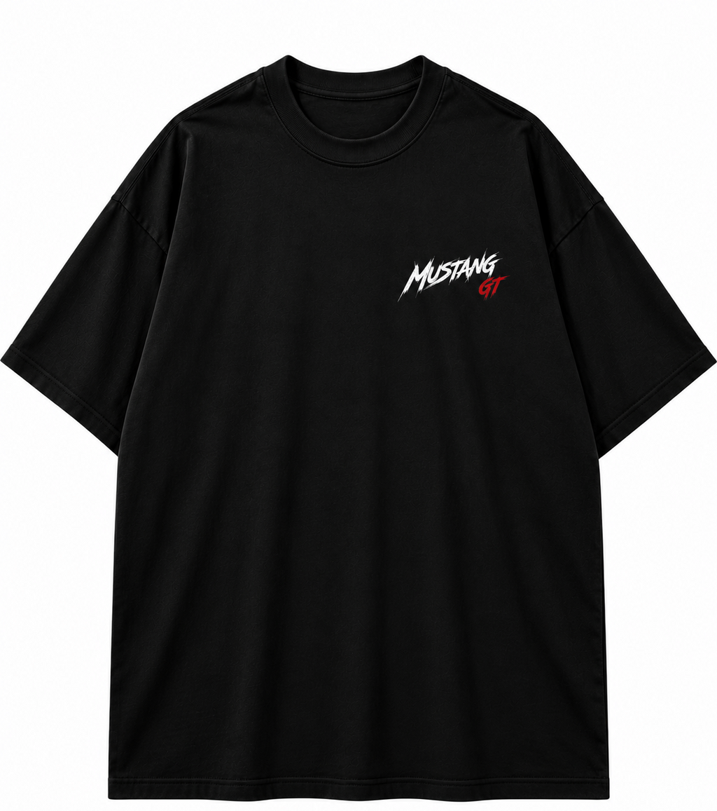 T-SHIRT OVERSIZE MUSTANG NOIR